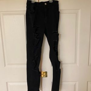 Black ripped jeans